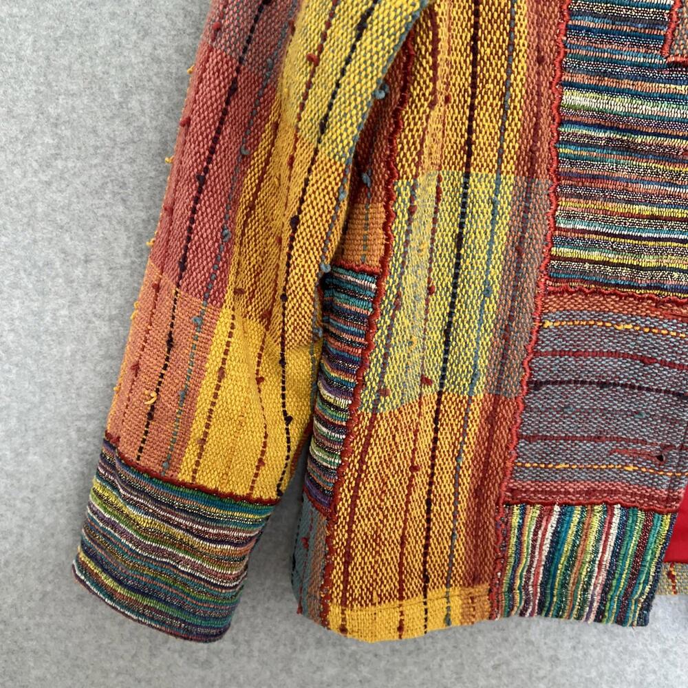 Travelsmith Patchwork Woven Jacket Small Textured… - image 2